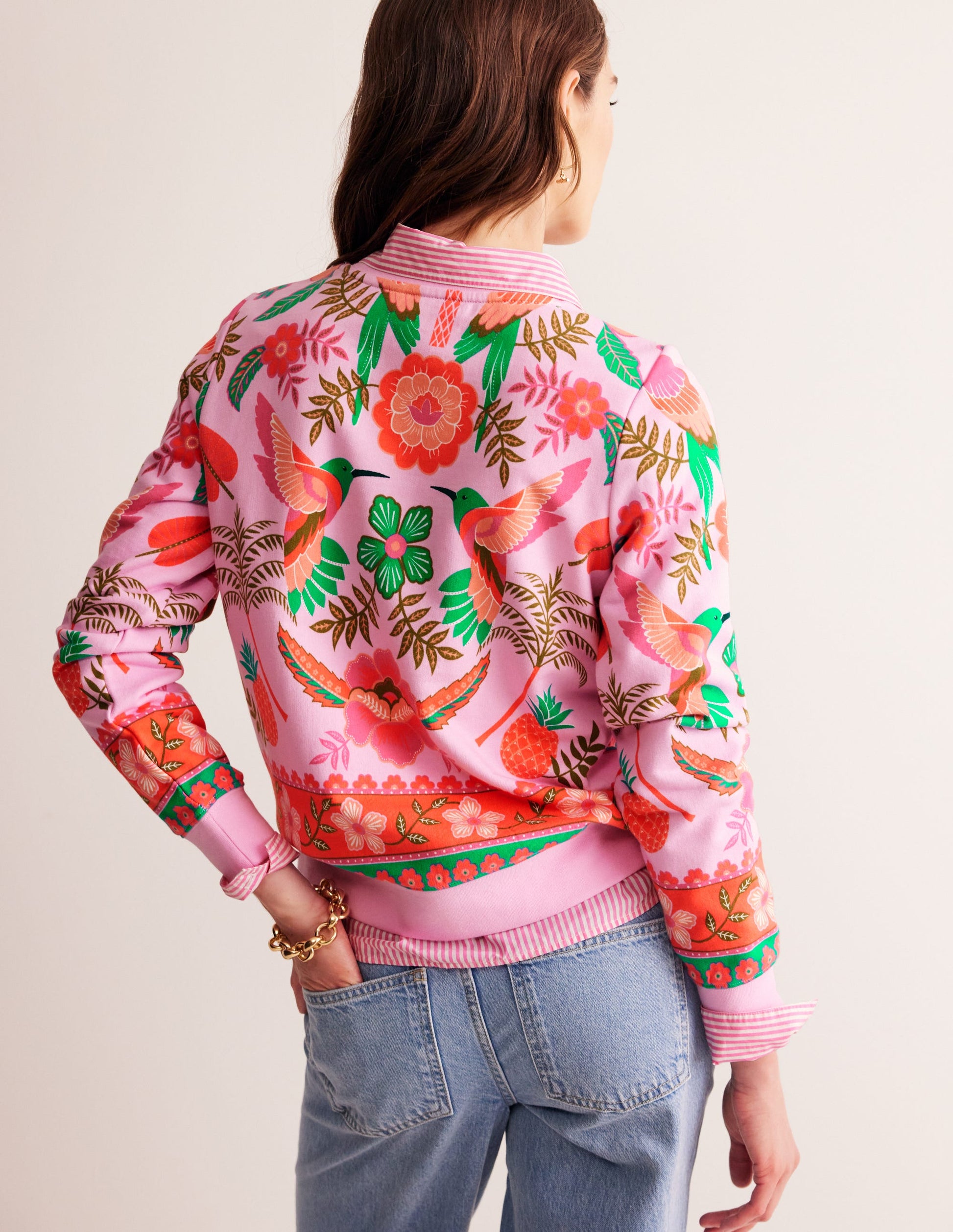 Hannah Printed Sweatshirt-Sweet Lilac, Tropic Parrot-3