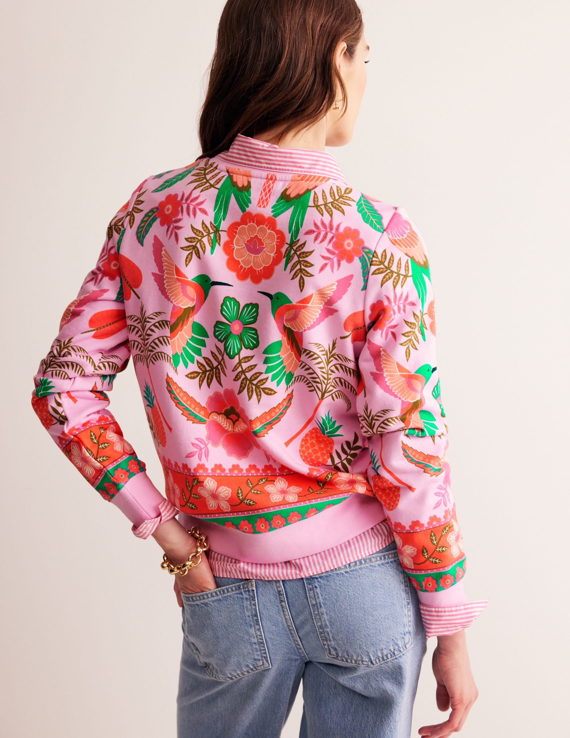 Hannah Printed Sweatshirt-Sweet Lilac, Tropic Parrot - Image 3