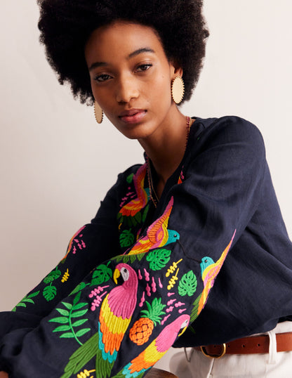 Bonnie Linen Top-Multi, Tropical Paradise-1