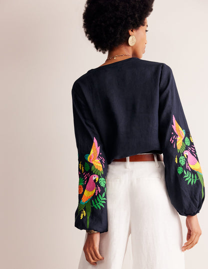 Bonnie Linen Top-Multi, Tropical Paradise-4