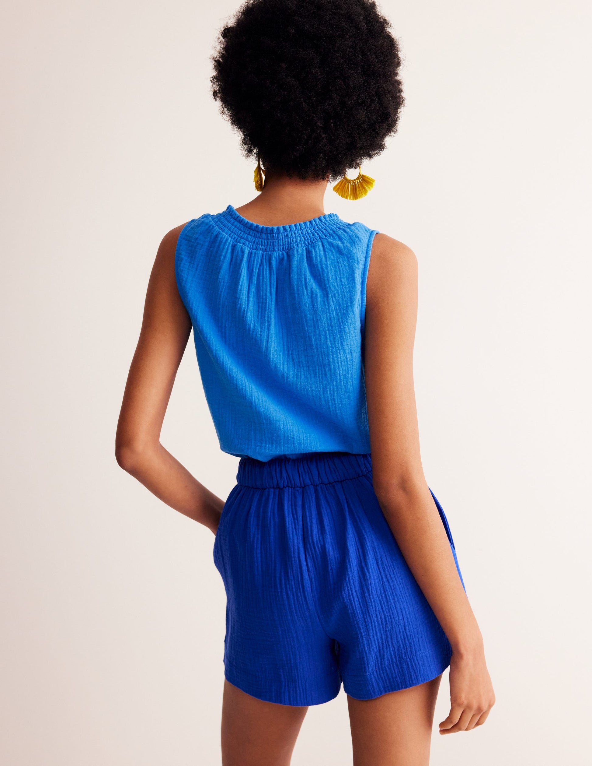 Georgia Double Cloth Top-Indigo Bunting-3