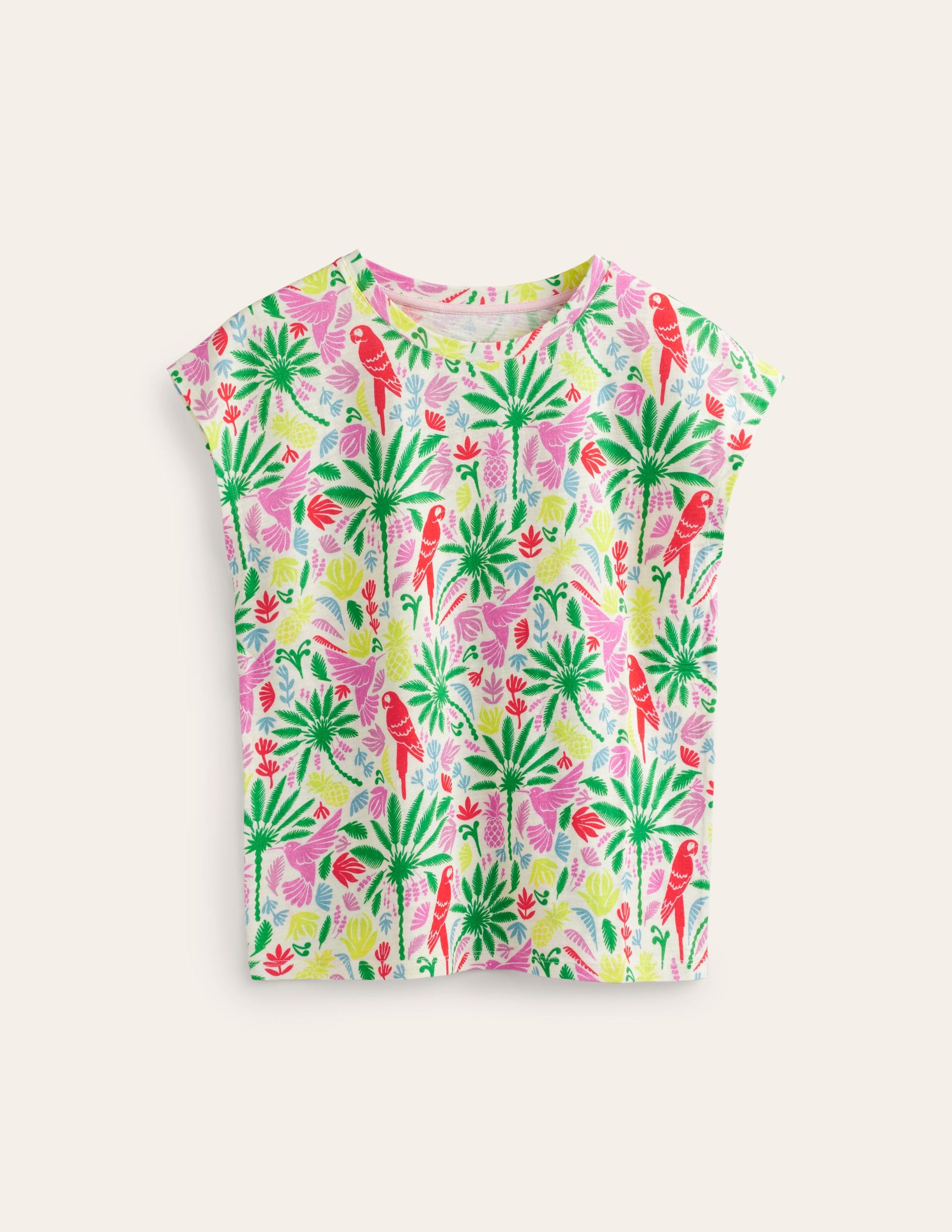 Louisa Printed Slub T-Shirt-Multi, Tropical Paradise-5