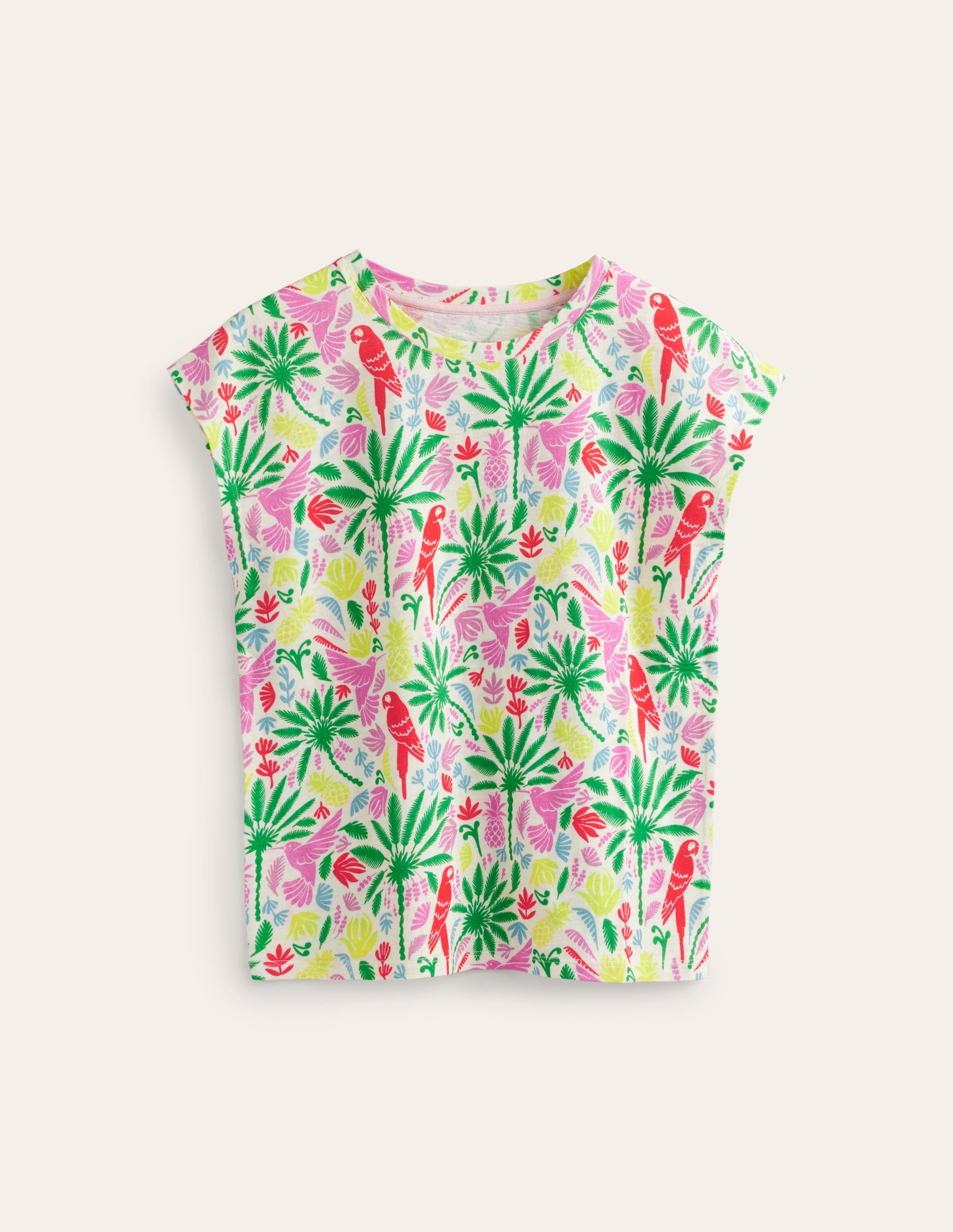 Louisa Printed Slub T-Shirt-Multi, Tropical Paradise - Image 5