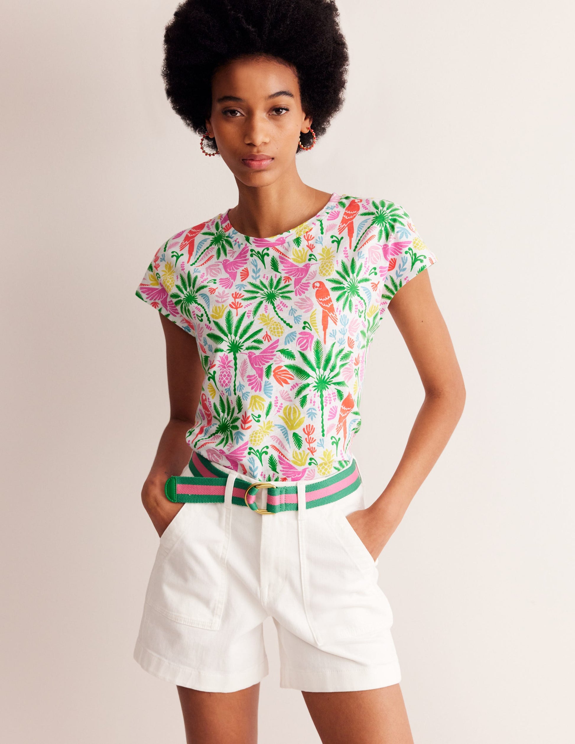 Louisa Printed Slub T-Shirt-Multi, Tropical Paradise-1