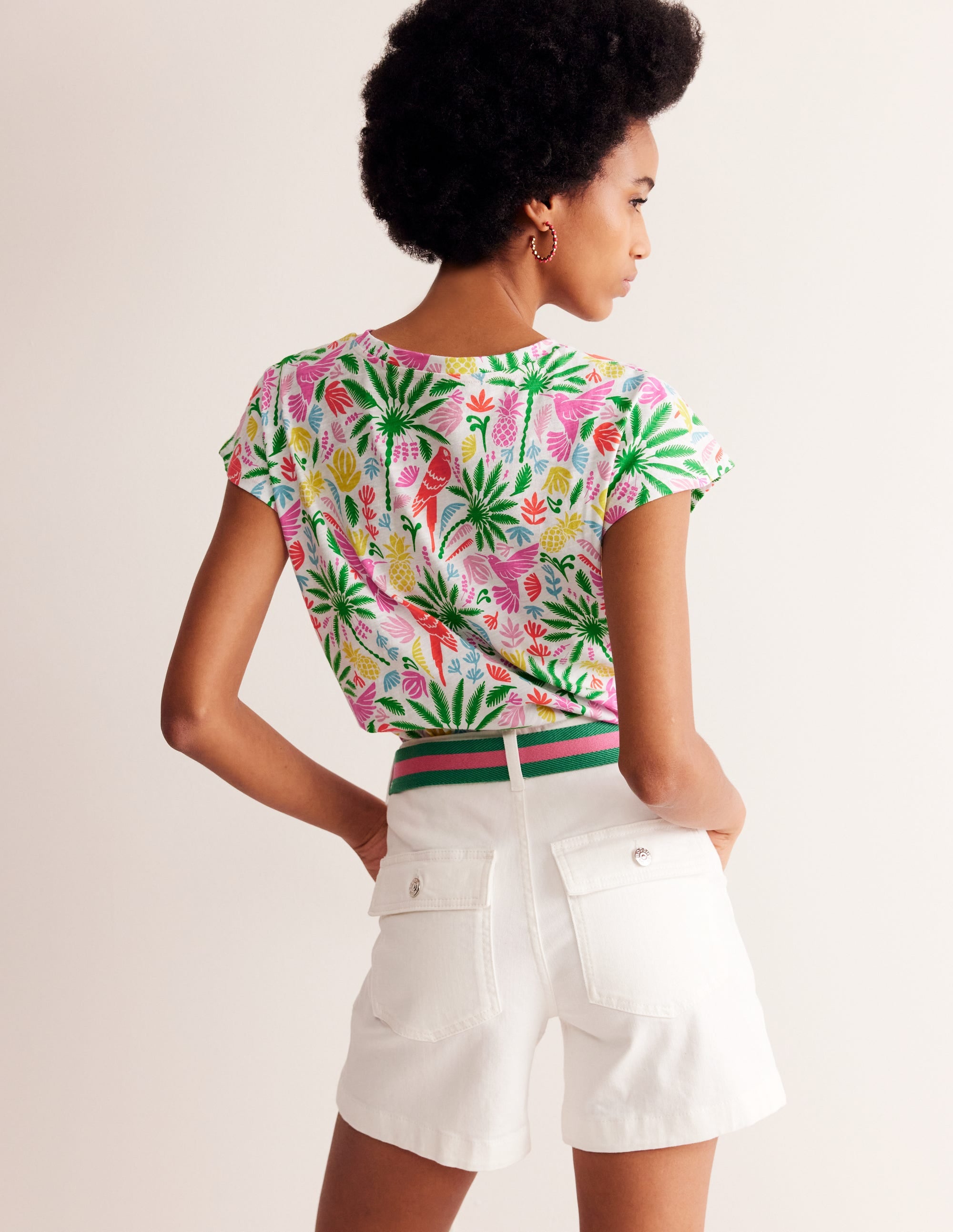 Louisa Printed Slub T-Shirt-Multi, Tropical Paradise - Image 3