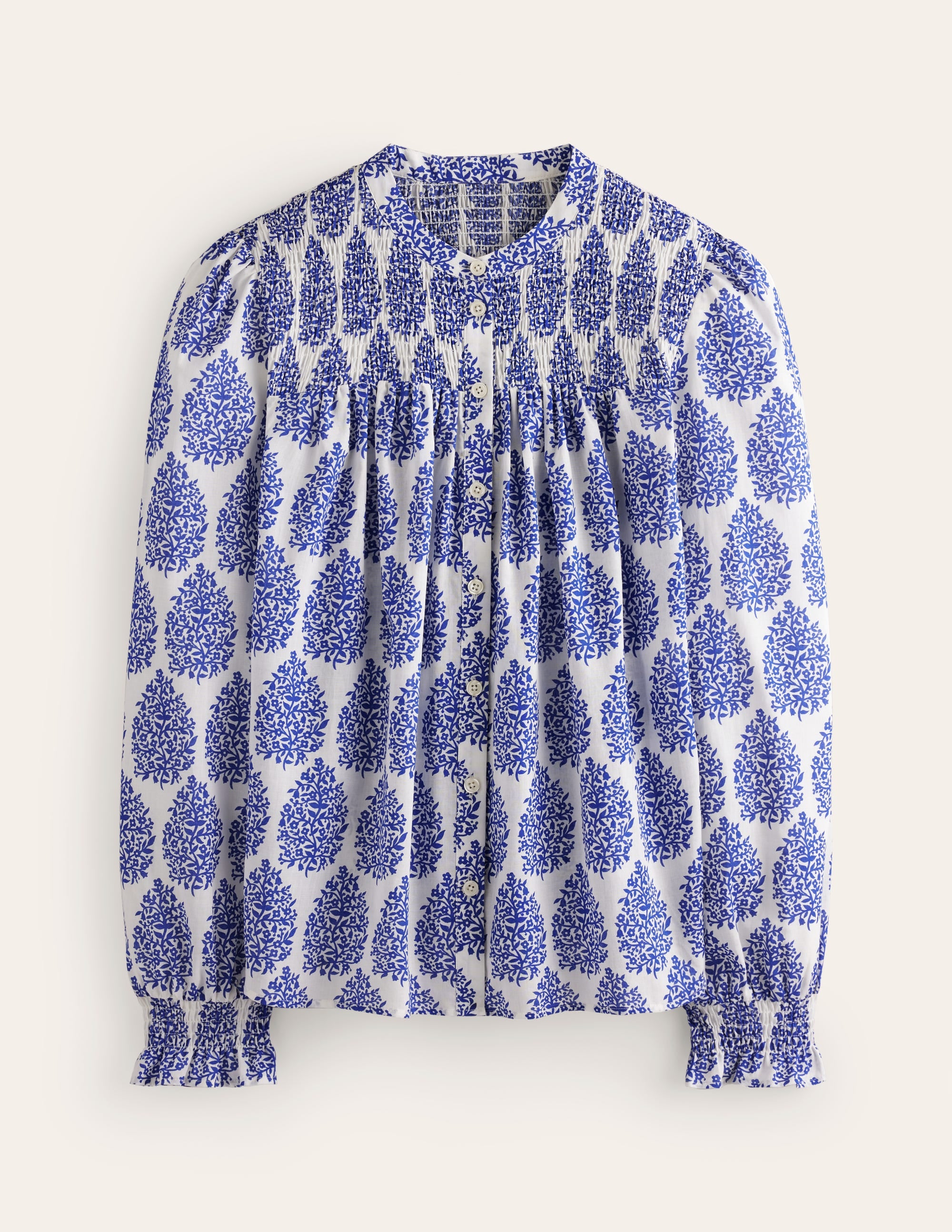 Helena Cotton Blouse-Ivory, Floret Paisley - Image 5