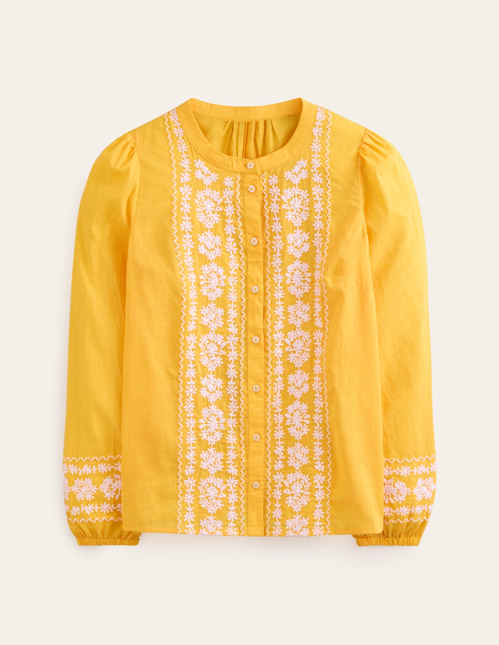 Embroidered Cotton Top-Artisan's Gold-6