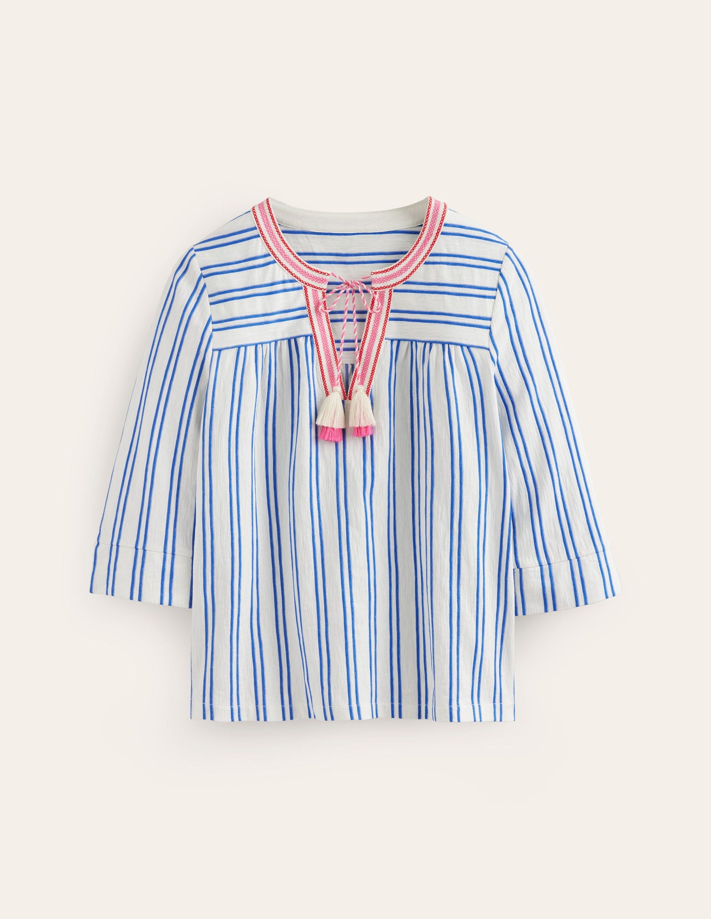 Blouson Sleeve Top-Mariner Blue Stripe