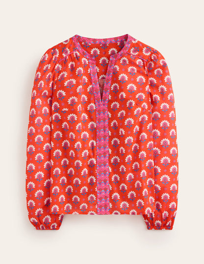 Cotton Printed Top-Gladioli, Passion Geo-5