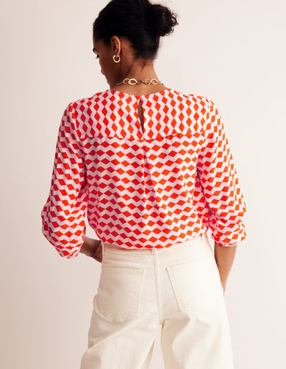 Easy Printed Top-Mandarin Red, Diamond Cube-3
