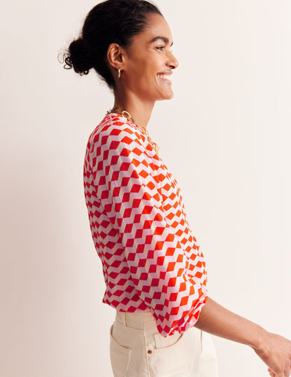 Easy Printed Top-Mandarin Red, Diamond Cube-4