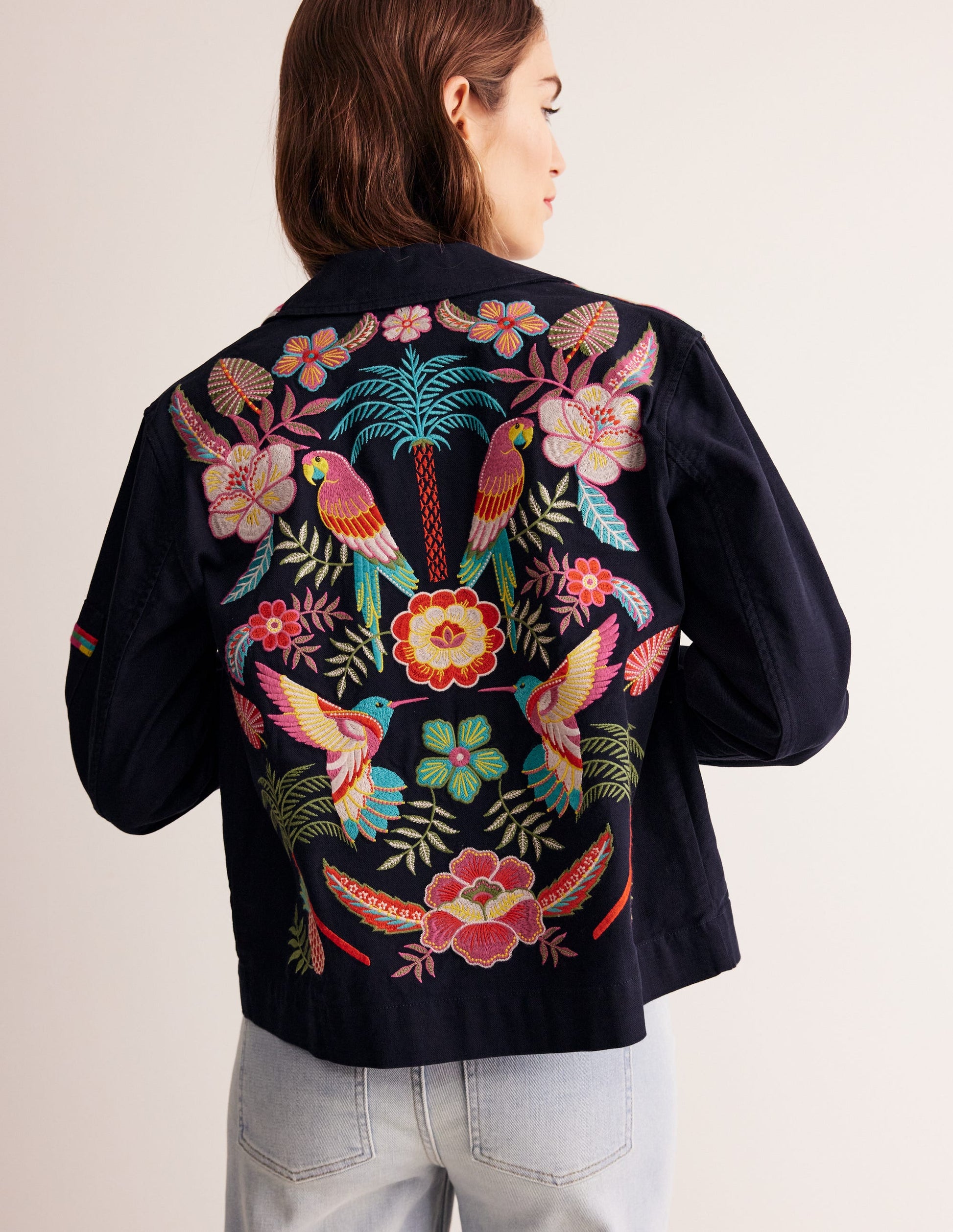 Islington Embroidered Jacket-Navy, Parrot-4