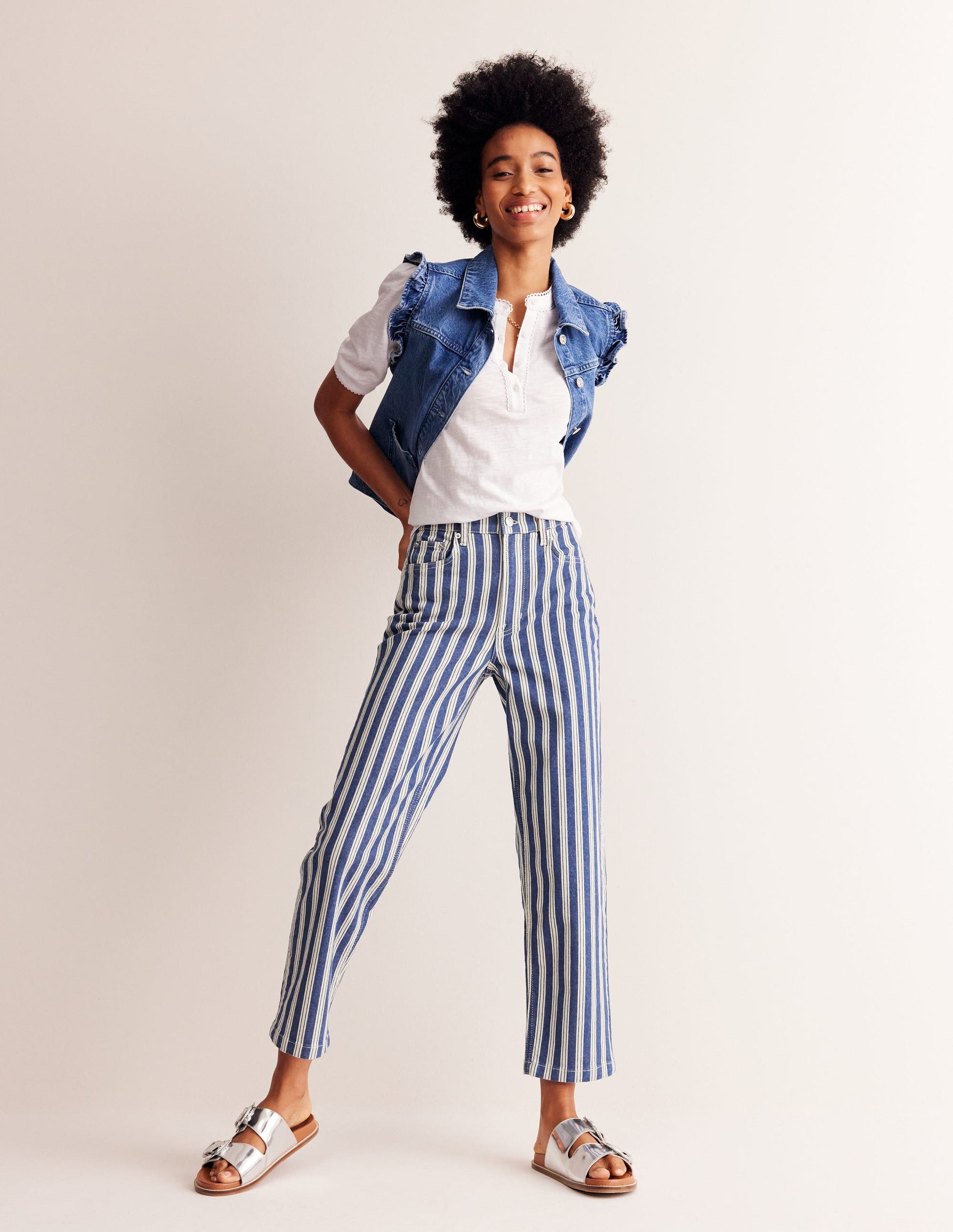 Denim Waistcoat-Mid Vintage Denim-5