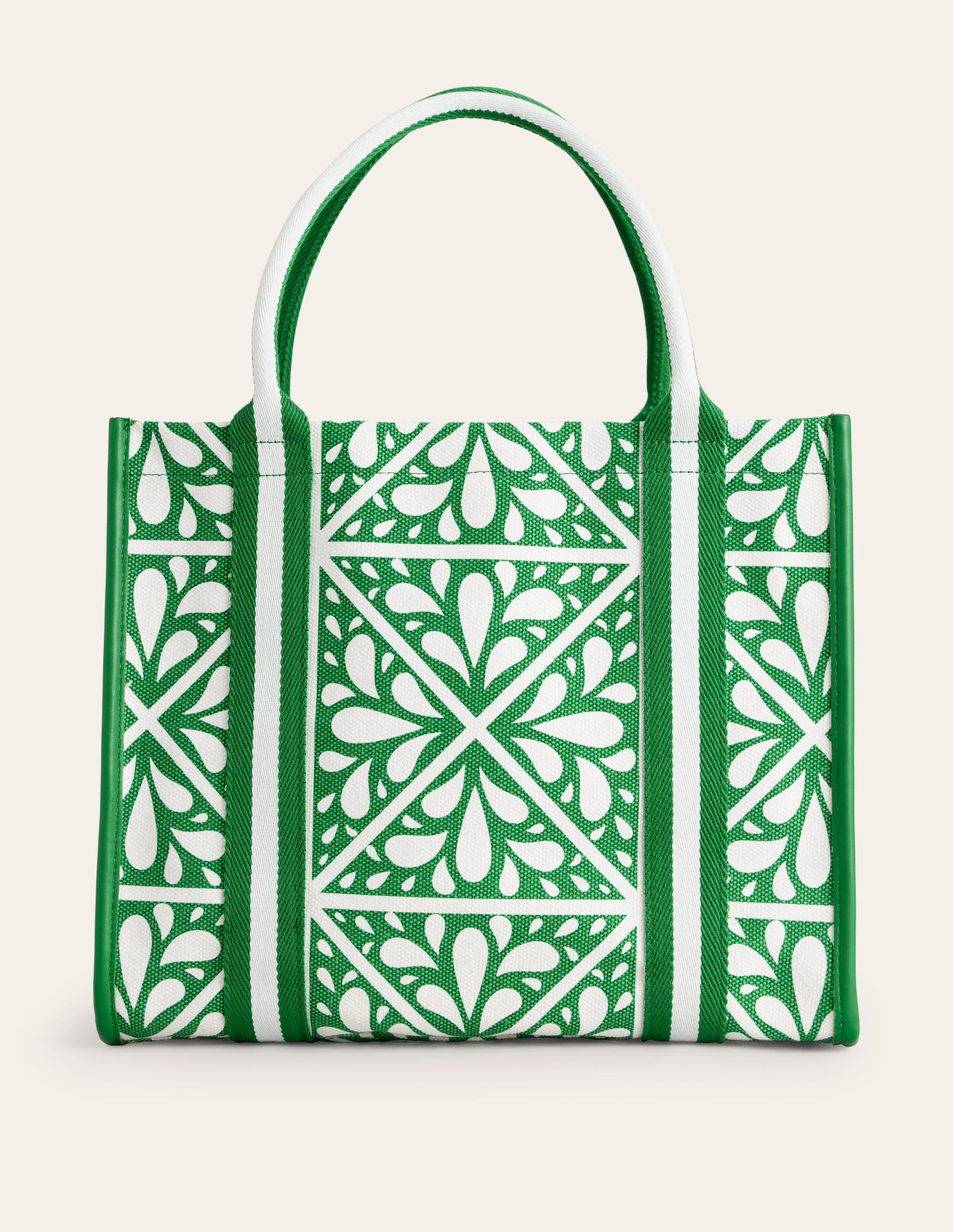 Tilda Canvas Tote Bag-Green, Floral Mosaic - Image 2