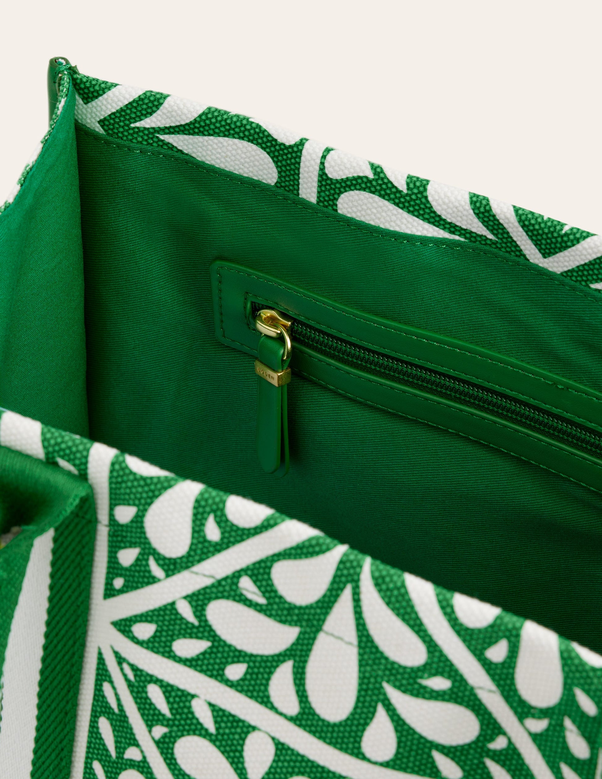 Tilda Canvas Tote Bag-Green, Floral Mosaic-4