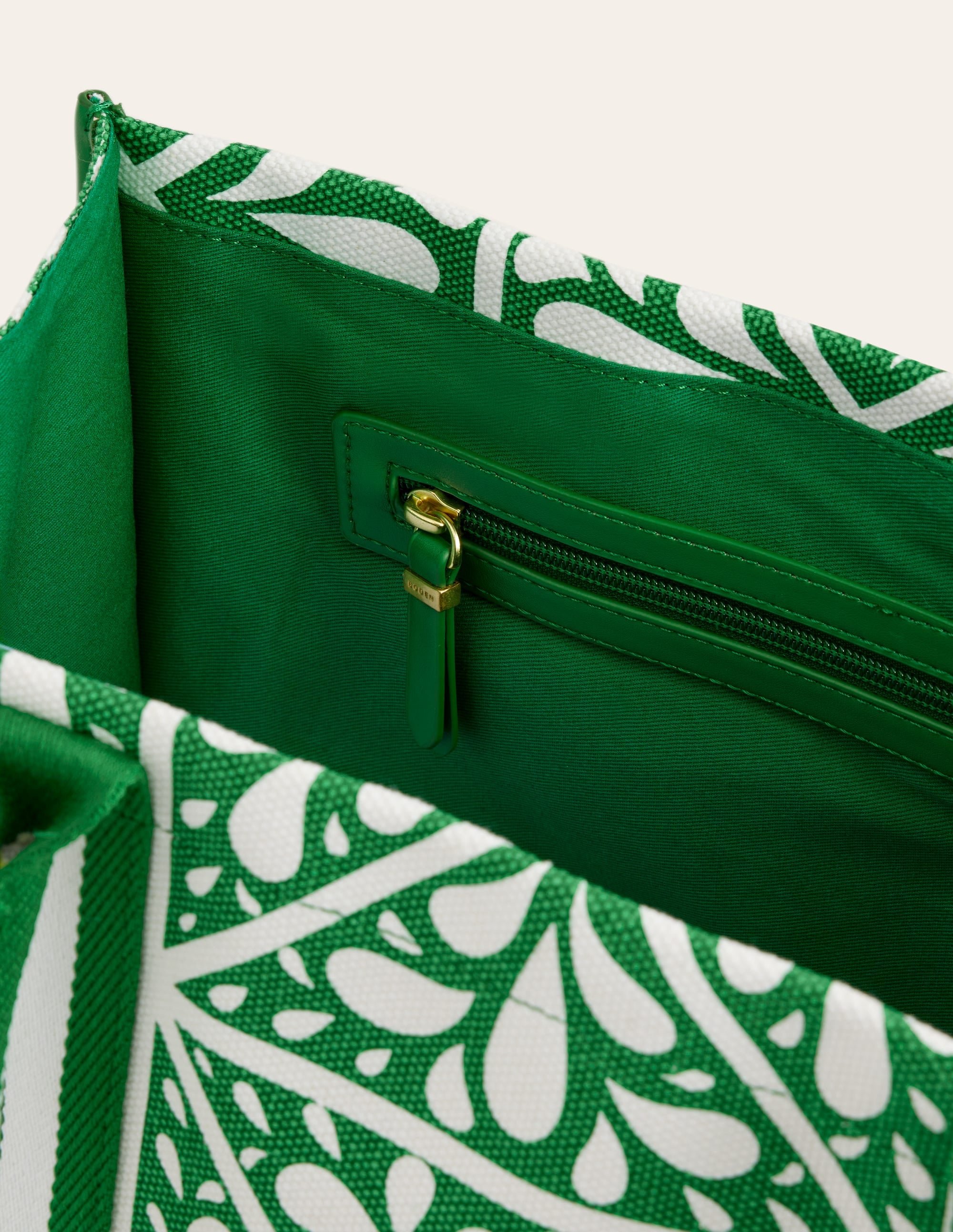 Tilda Canvas Tote Bag-Green, Floral Mosaic - Image 4