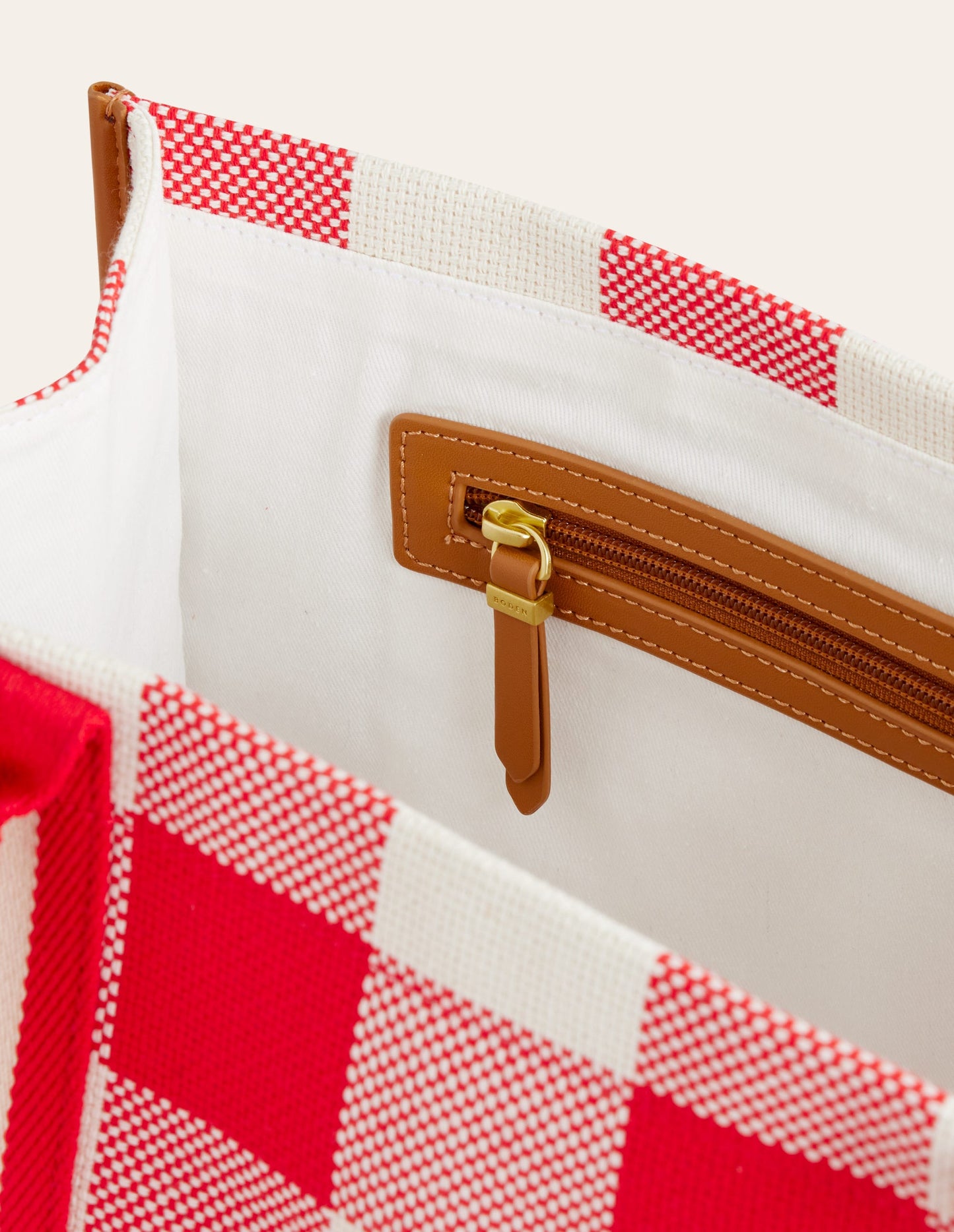 Tilda Canvas Tote Bag-Red Check