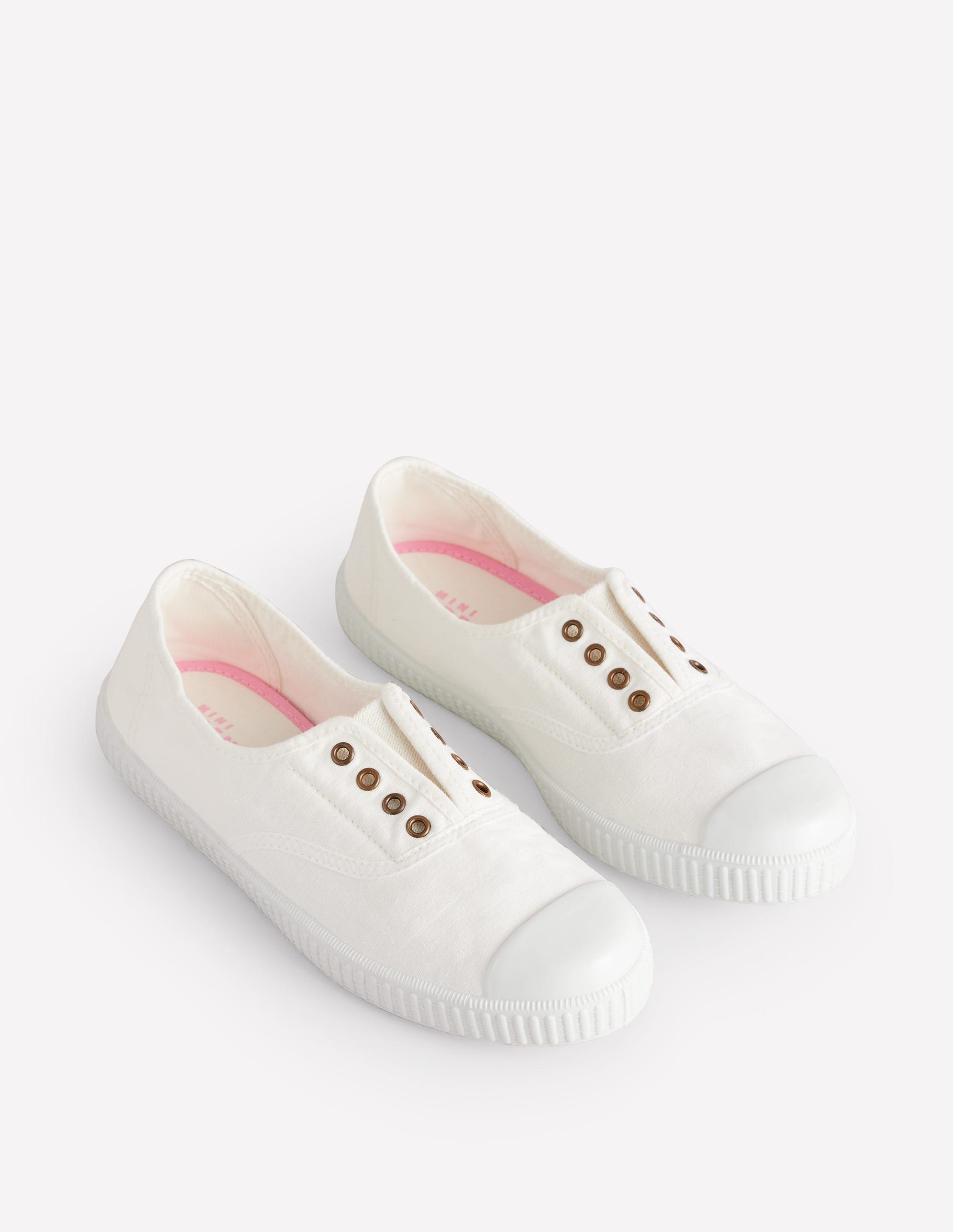 Laceless Canvas Plimsoll-Ivory-3