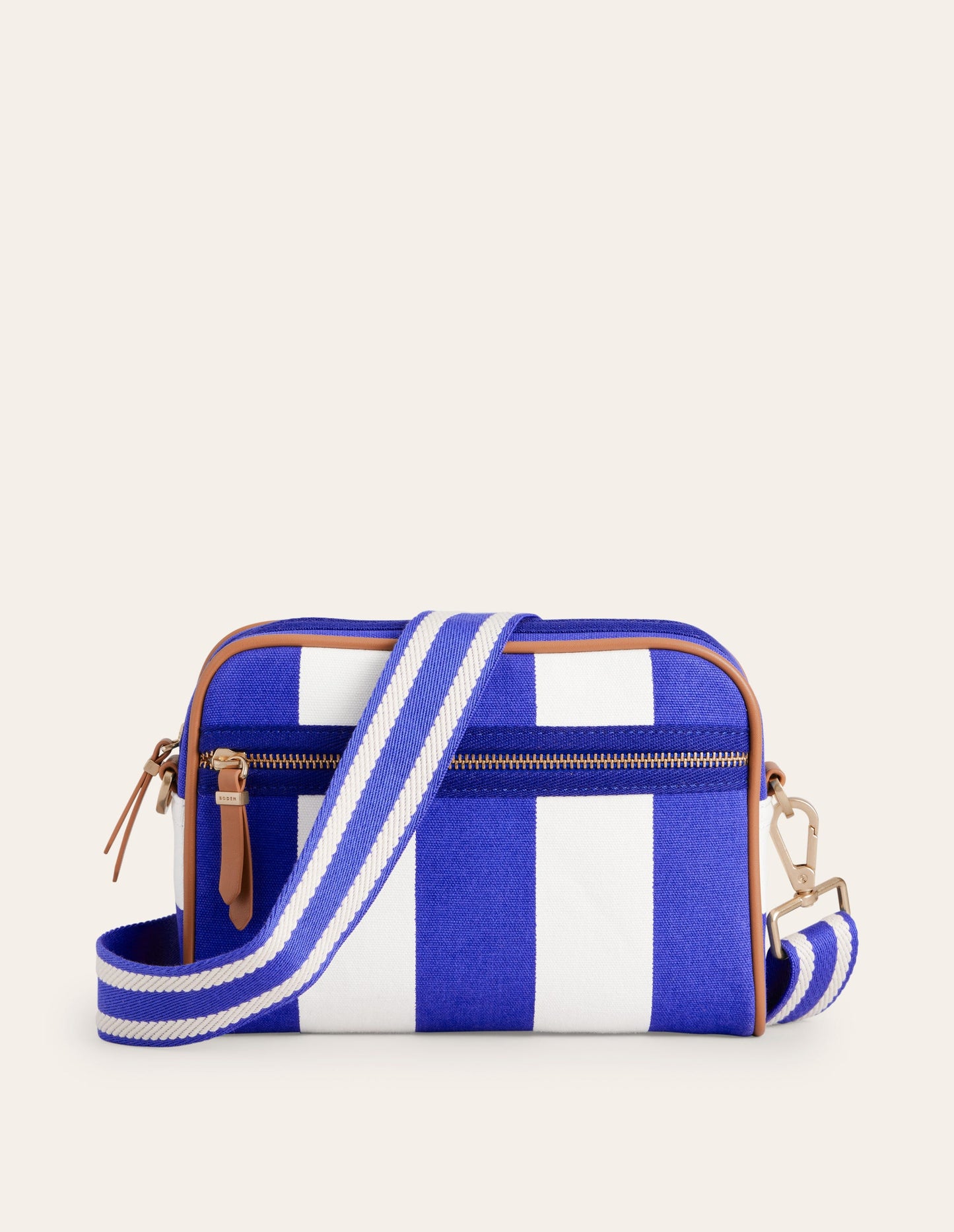 Canvas Cross-Body Bag-Blue Stripe