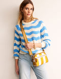Canvas Cross-Body Bag-Yellow Stripe