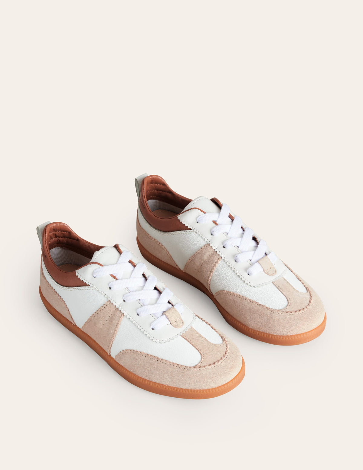 Erin Retro Tennis Trainers-White Mix - Image 3