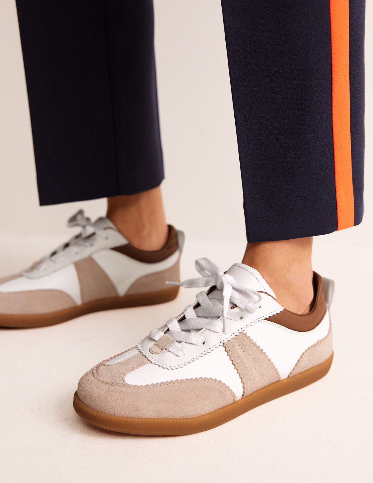Erin Retro Tennis Trainers-White Mix - Image 2