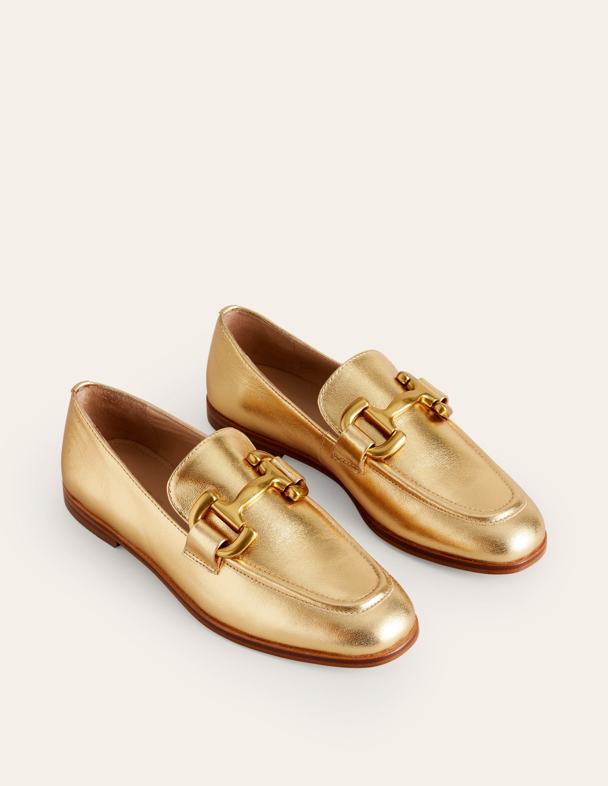 Iris Snaffle Loafers-Gold Leather-3