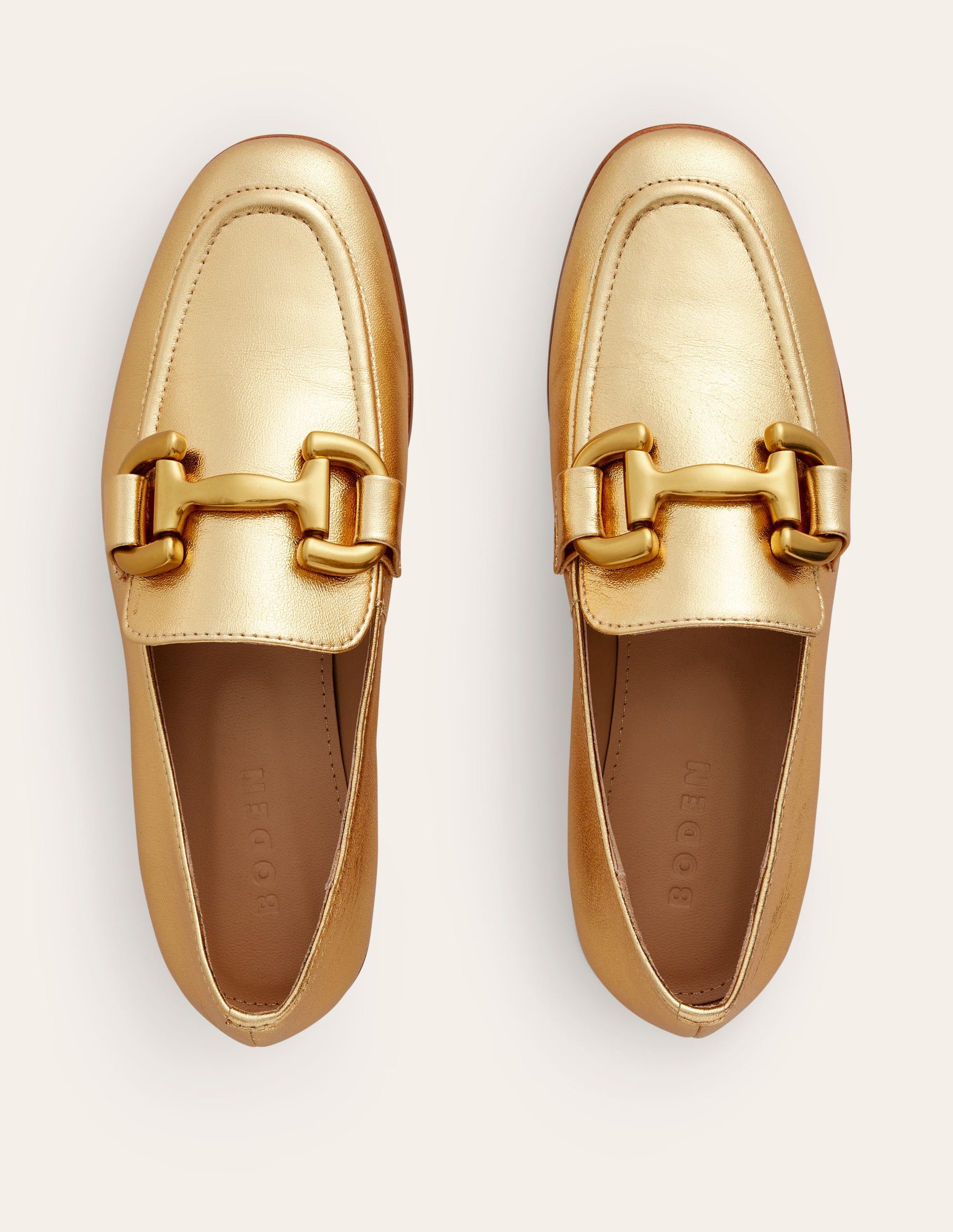 Iris Snaffle Loafers-Gold Leather-5