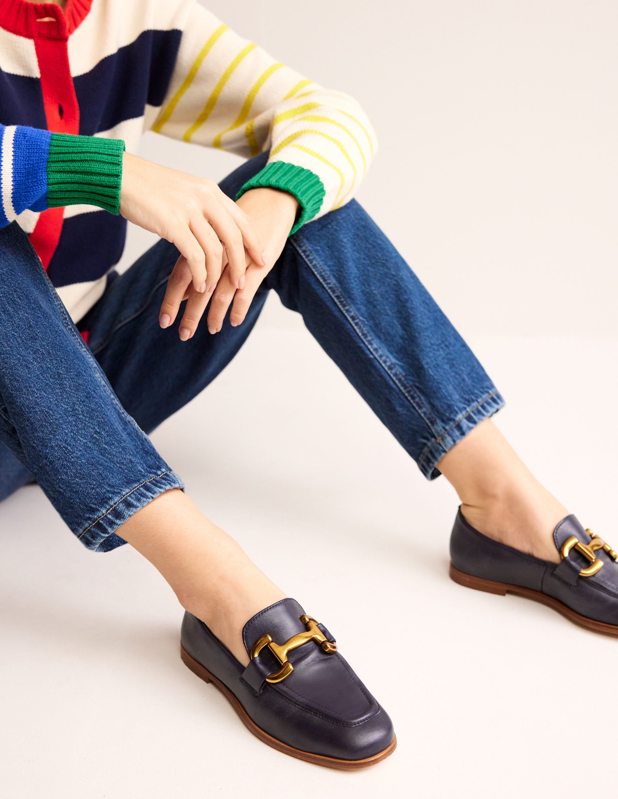 Iris Snaffle Loafers-Navy - Image 1