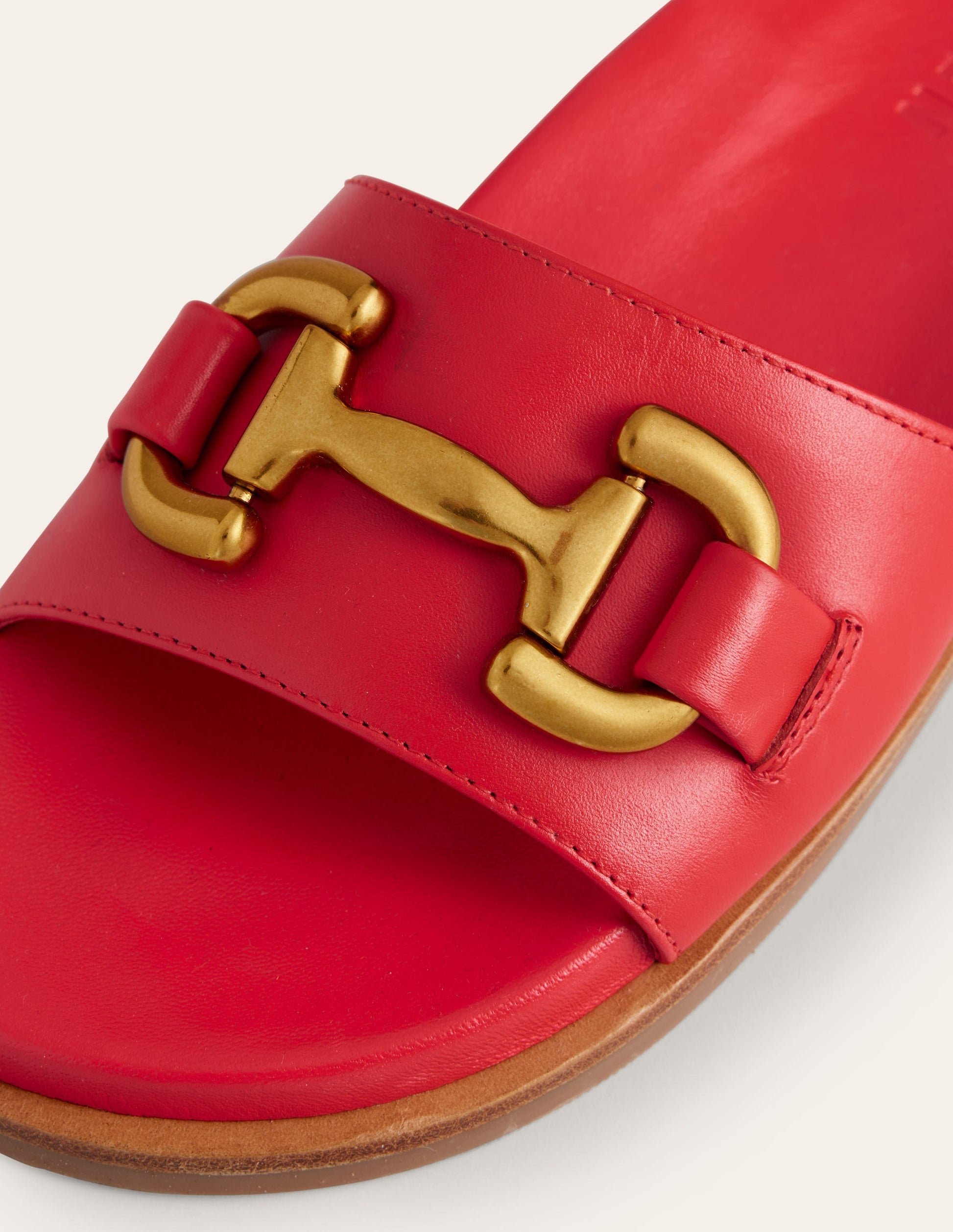 Iris Snaffle Slider Sandals-Red Leather-4