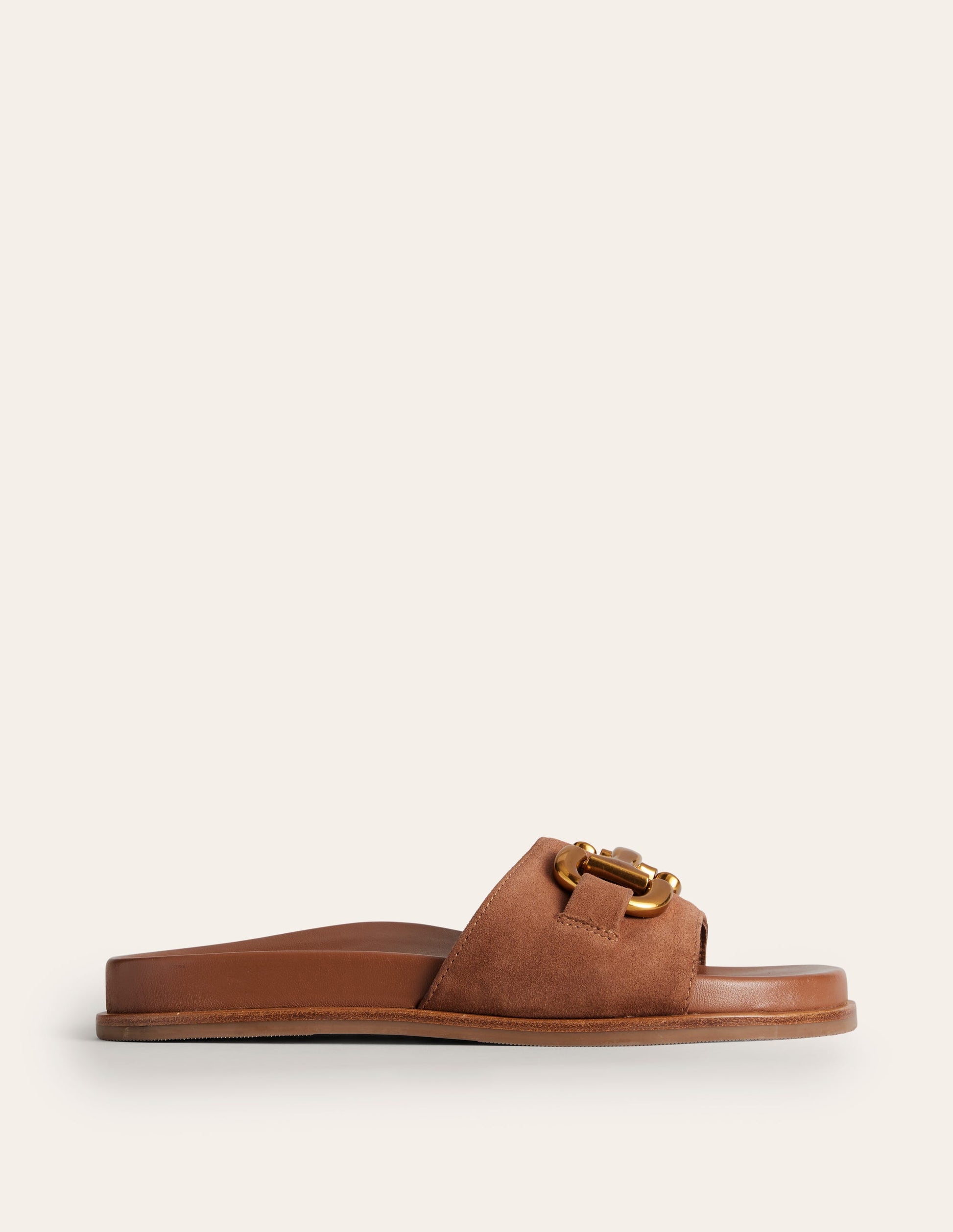 Iris Snaffle Slider Sandals-Tan Suede/ Leather-2