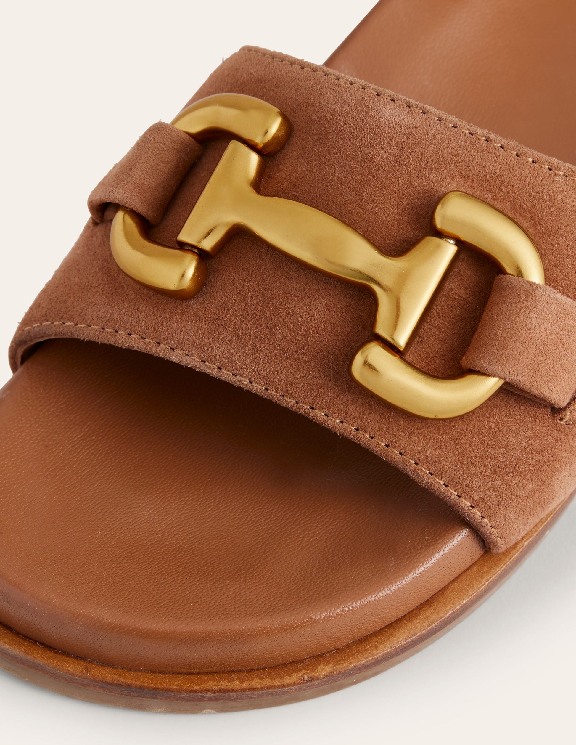 Iris Snaffle Slider Sandals-Tan Suede/ Leather-4