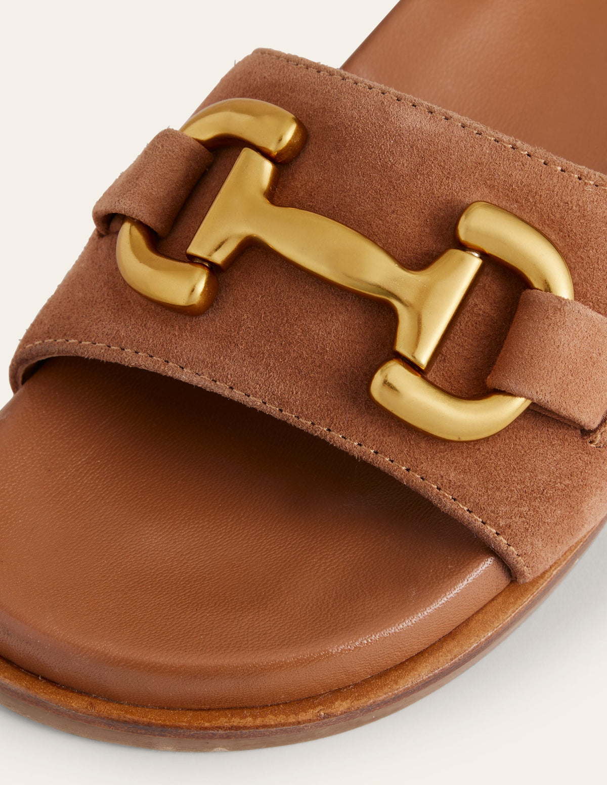 Iris Snaffle Slider Sandals-Tan Suede/ Leather - Image 4
