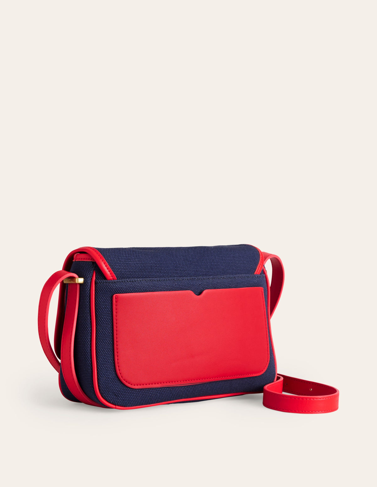 Structured Cross-Body Bag-Navy/ Red - Image 3