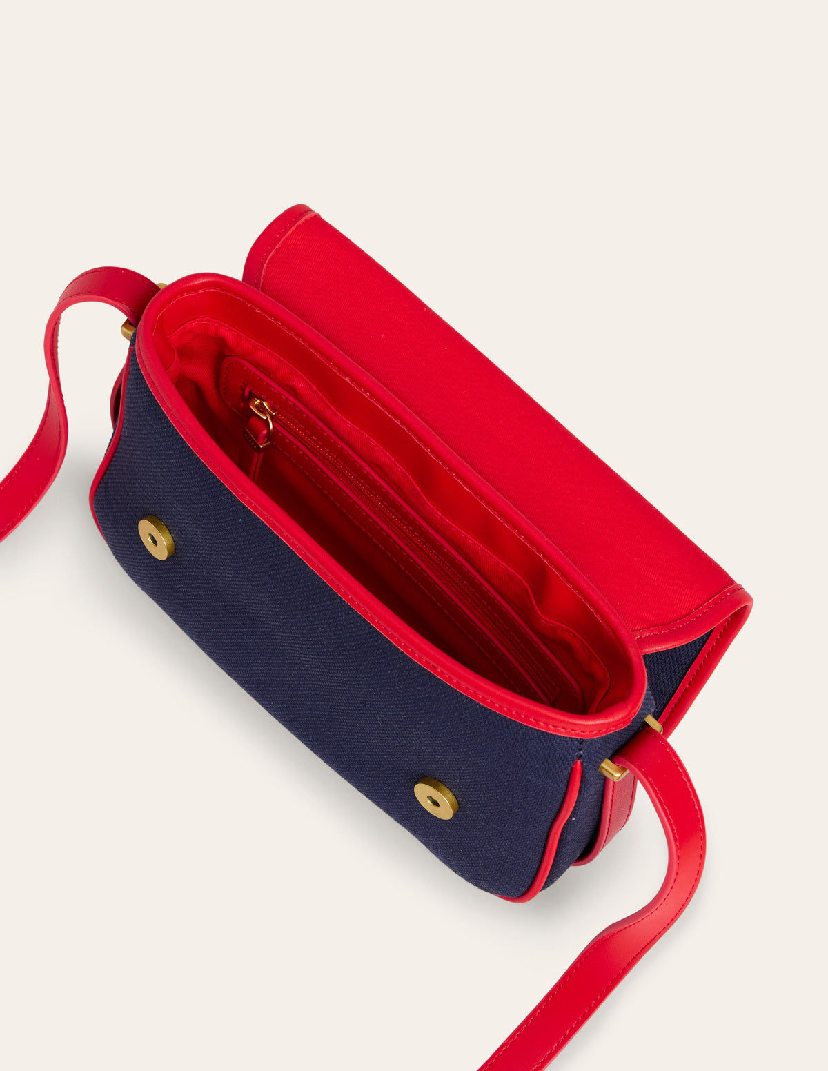 Structured Cross-Body Bag-Navy/ Red-4