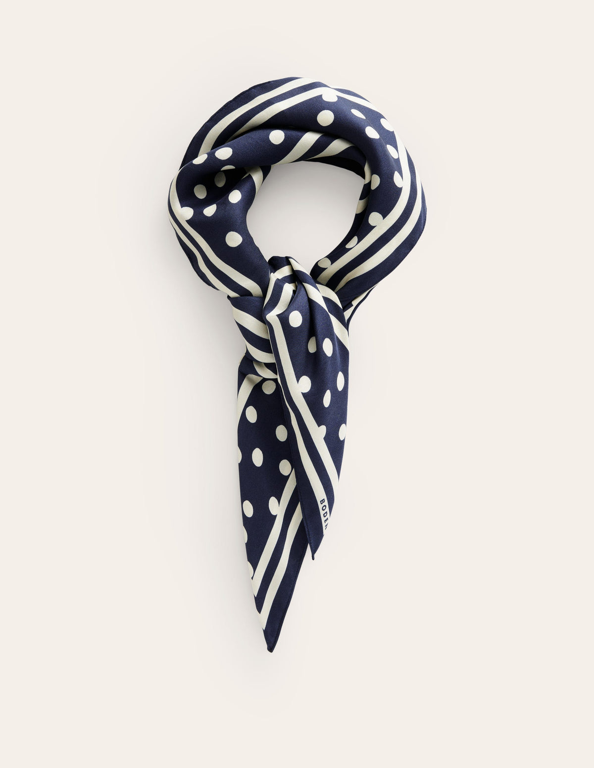 Elisabeth Silk Square Scarf-Navy Spot-2