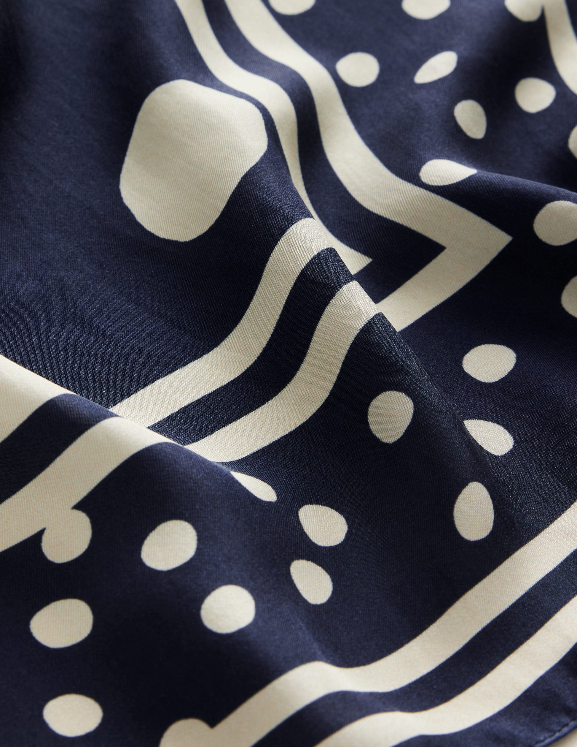 Elisabeth Silk Square Scarf-Navy Spot-3