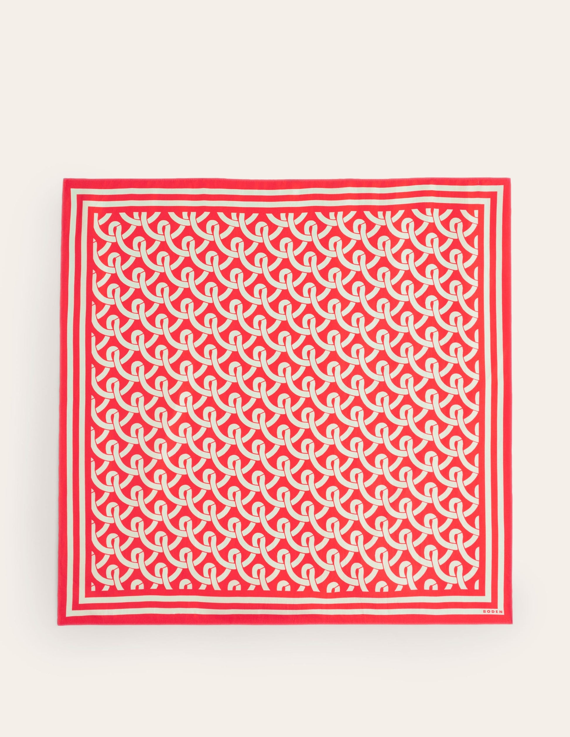 Elisabeth Silk Square Scarf-Red Geo-4