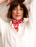 Elisabeth Silk Square Scarf-Red Geo