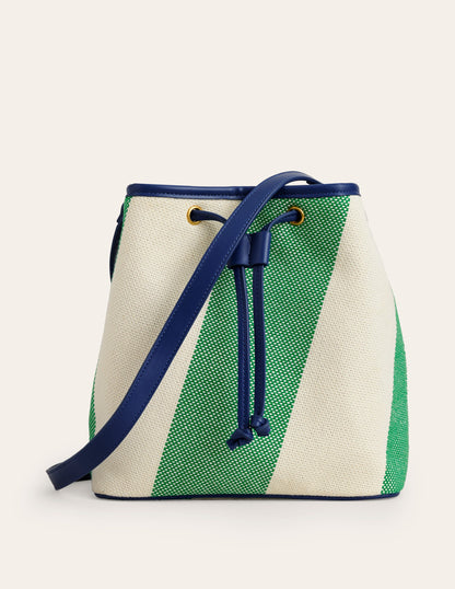 Bucket Bag-Green Stripe-2