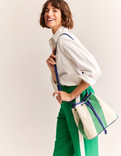 Bucket Bag-Green Stripe-1
