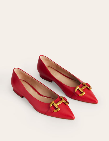 Iris Snaffle Ballet Flat-Glazed Red Leather-3