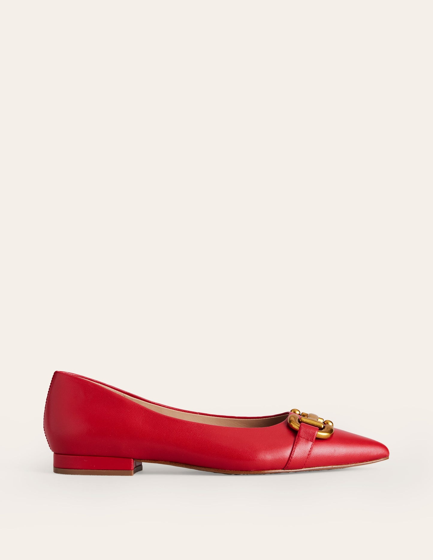 Iris Snaffle Ballet Flat-Glazed Red Leather