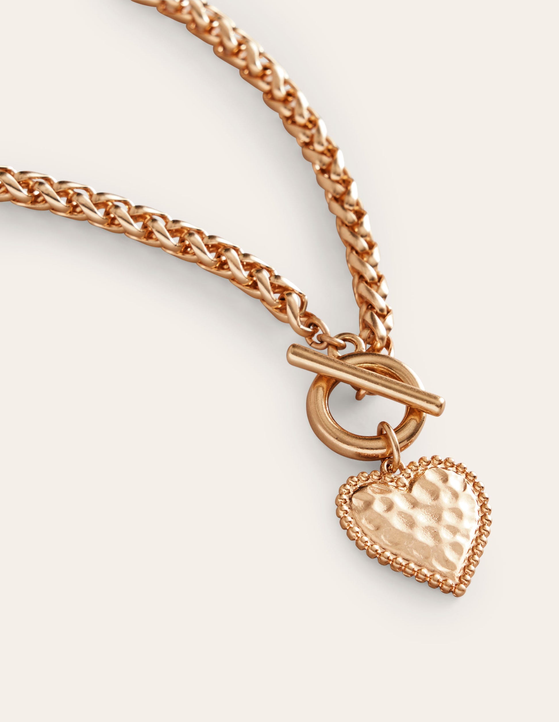 Heart Charm Necklace-Gold-3