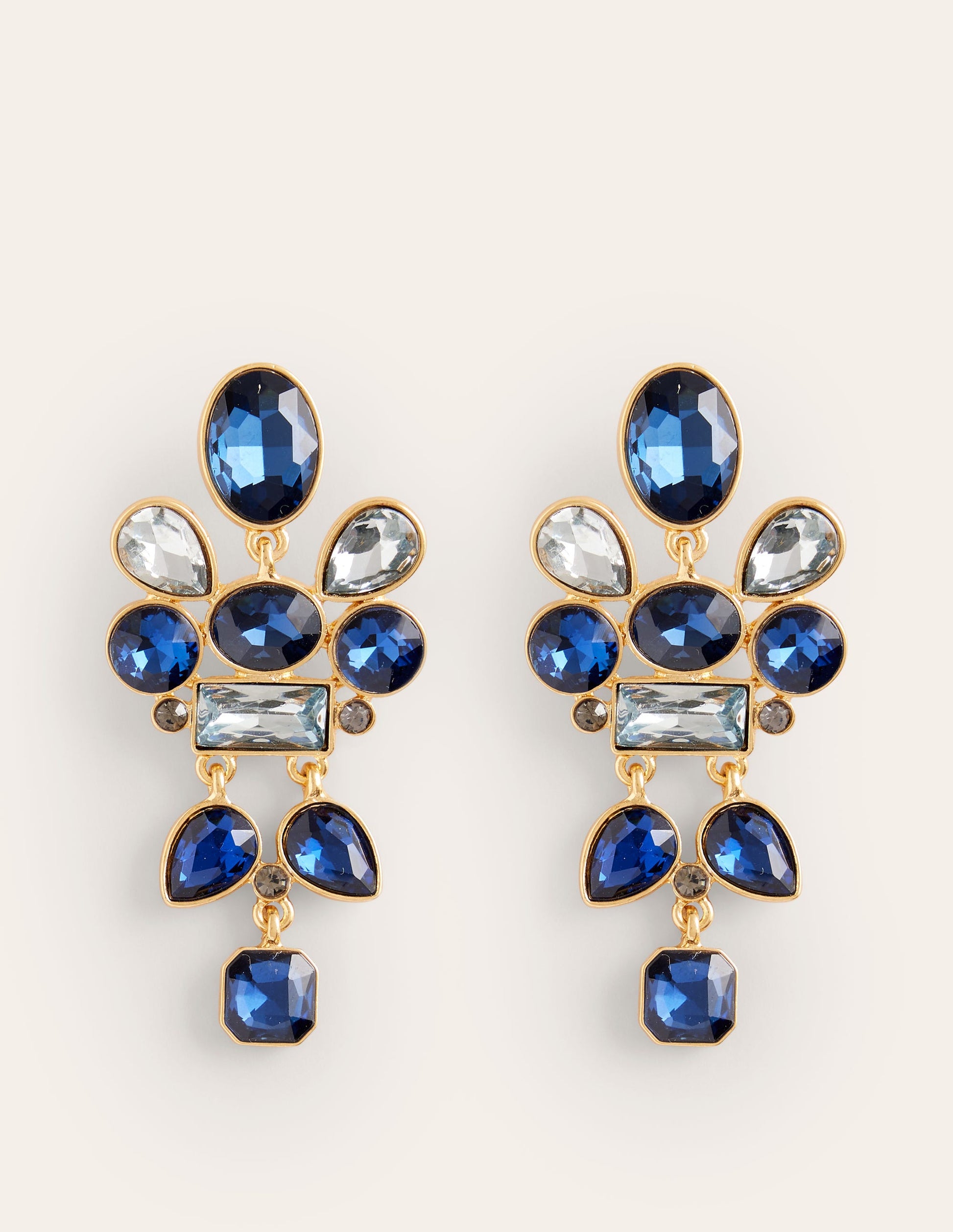 Mega Cluster Jewel Earrings-Blue-2