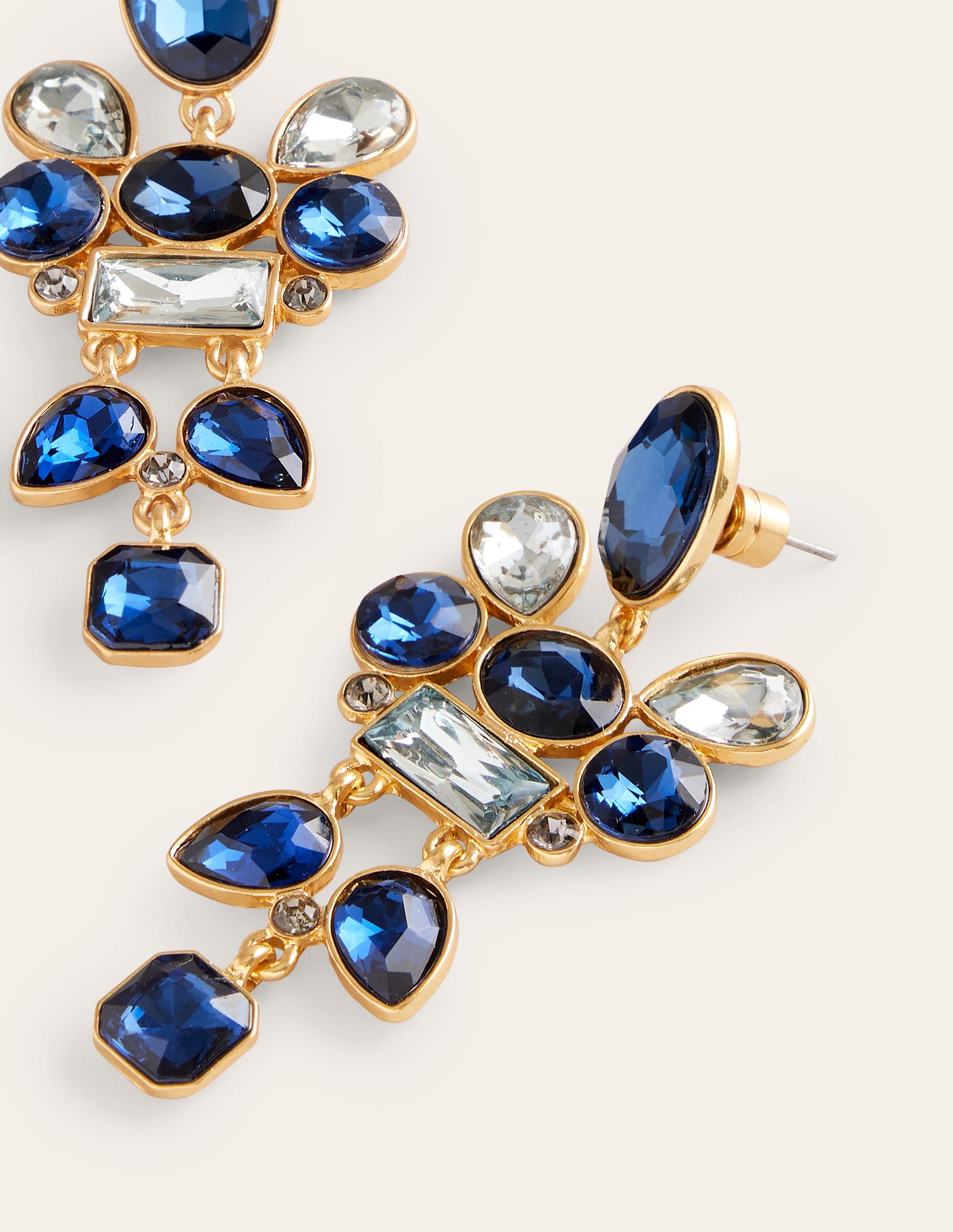 Mega Cluster Jewel Earrings-Blue-3