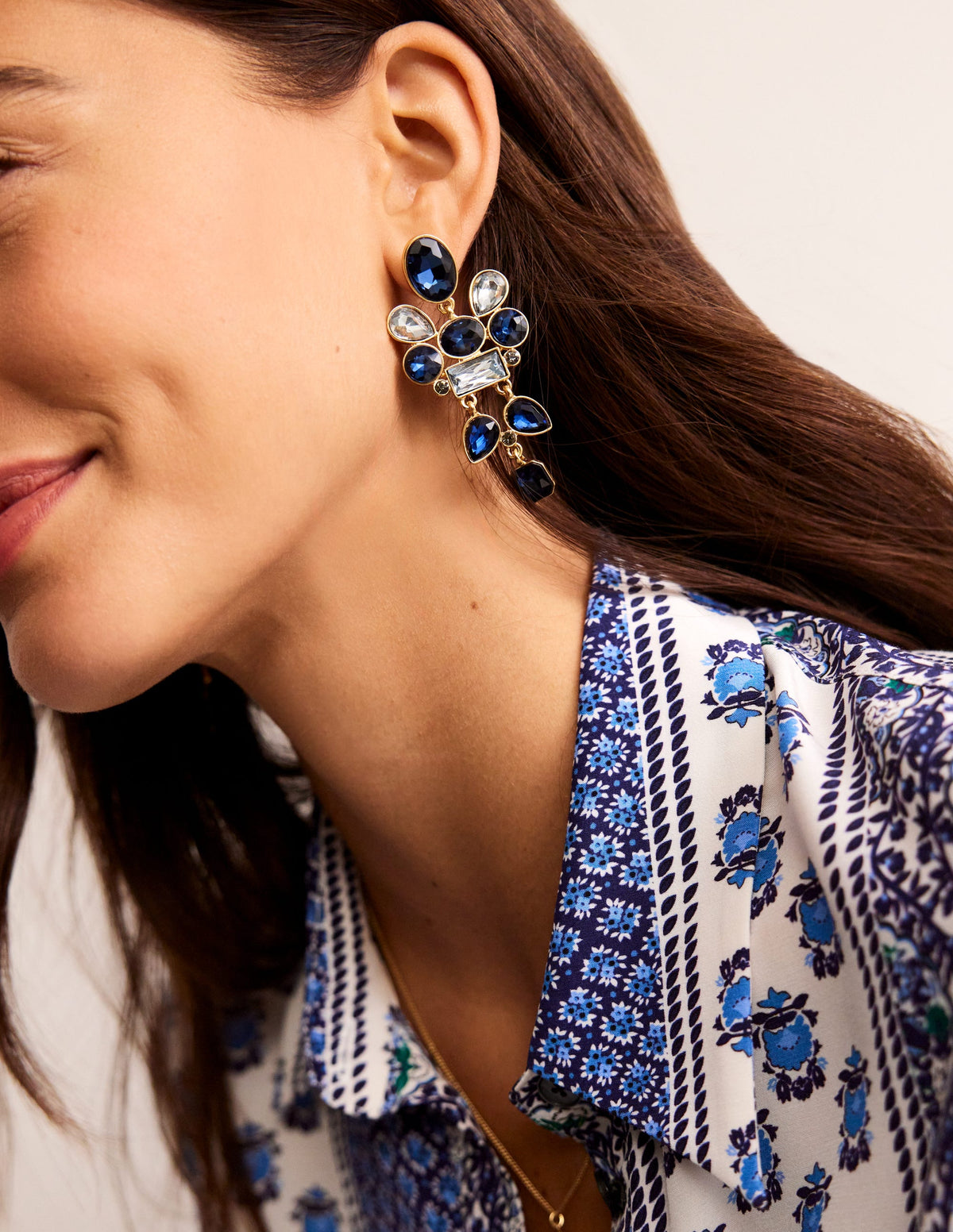 Mega Cluster Jewel Earrings-Blue-1