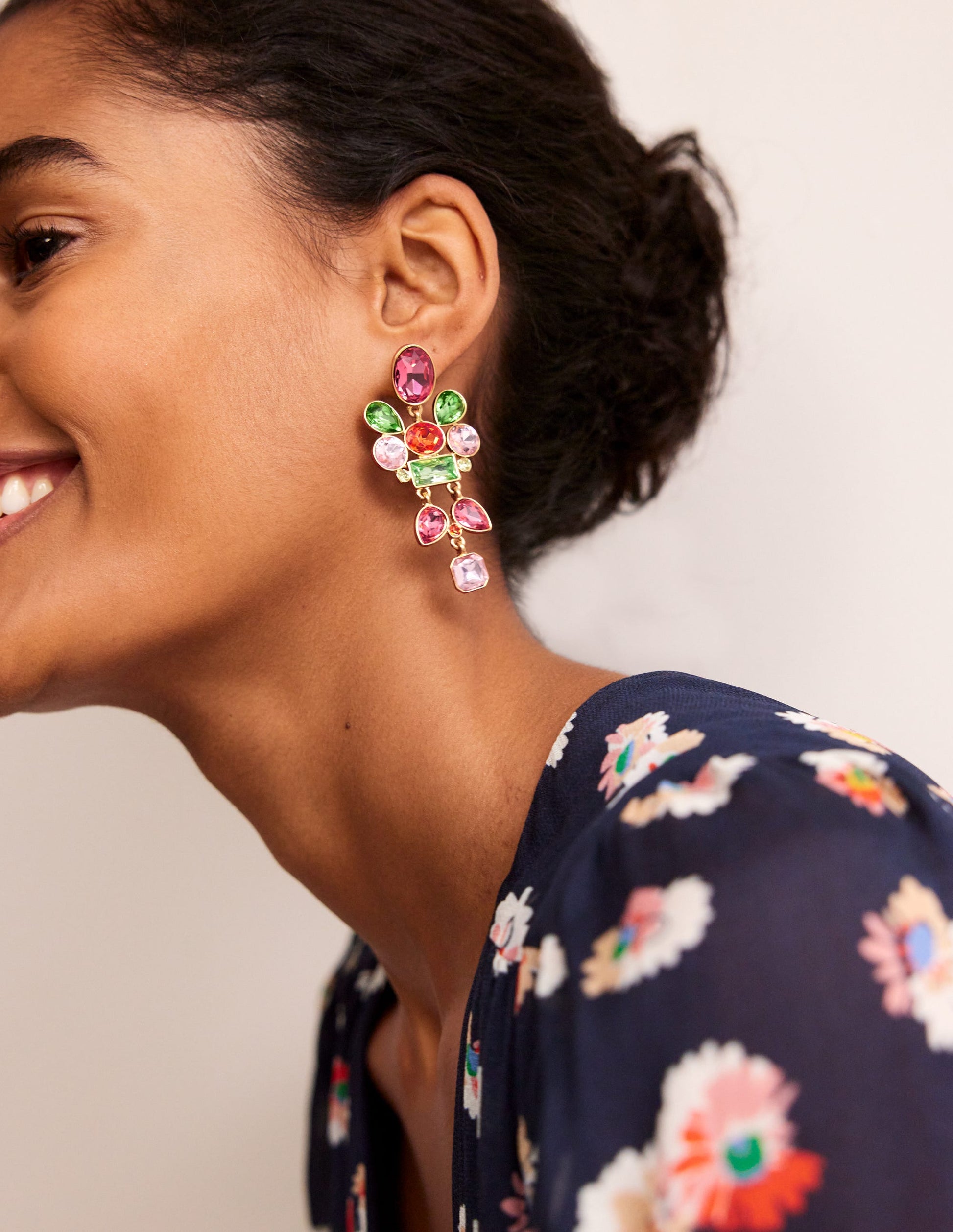Mega Cluster Jewel Earrings-Pink-1