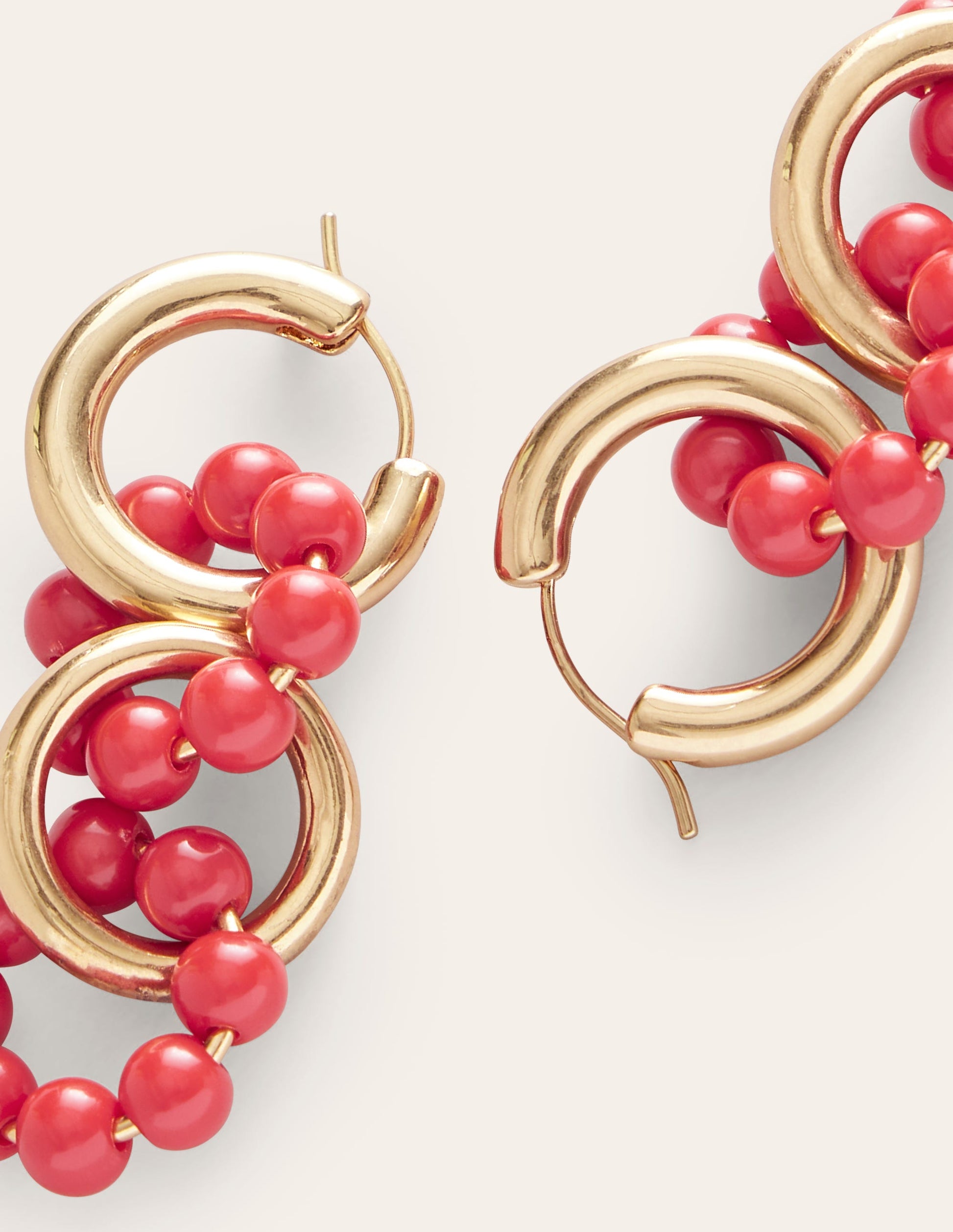 Link Bead Earrings-Coral-3