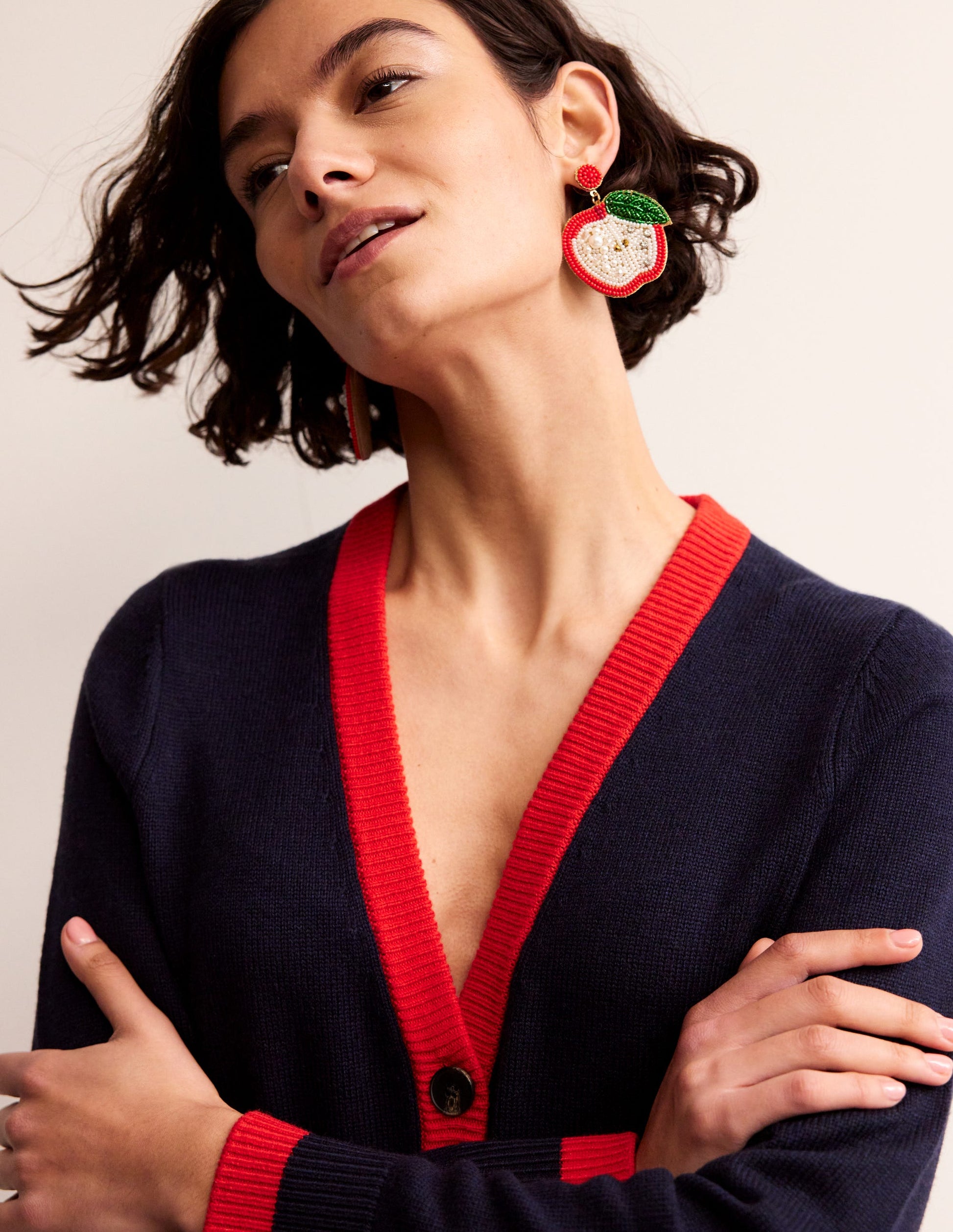 Beady Motif Earrings-Apples-1